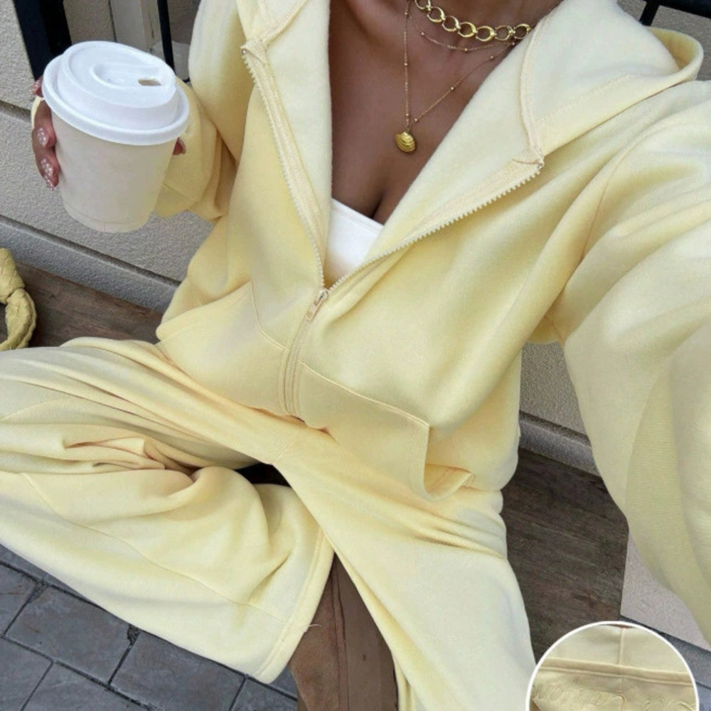 Zara Embroidered Hoodie Zip-Up and Short Cardigan Jacket Set